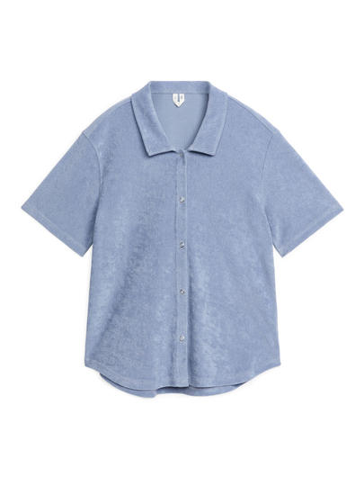 Cotton Towelling Shirt - Blue