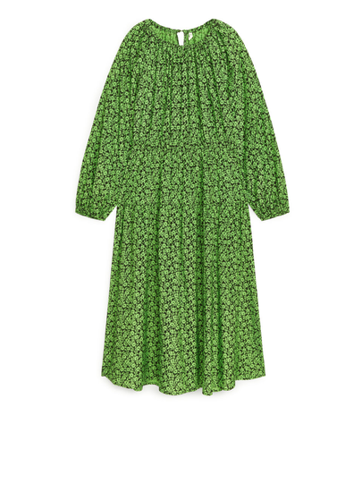 Airy Cupro Blend Dress - Green