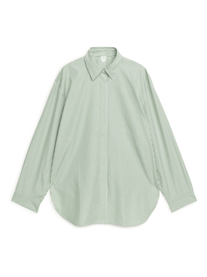 Relaxed Poplin Shirt - Green