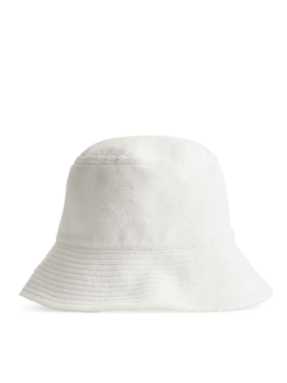 Towelling Bucket Hat - White