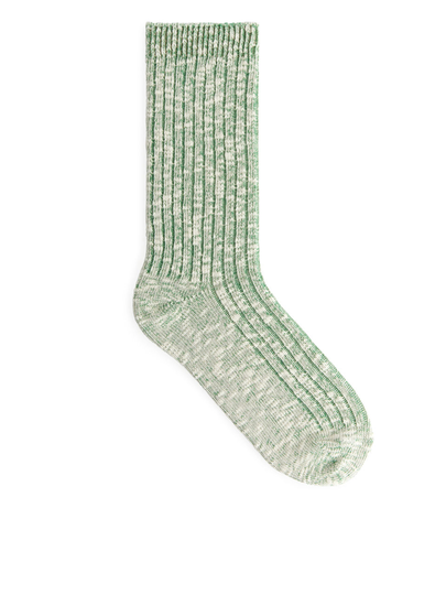 Chunky Knit Socks - Green
