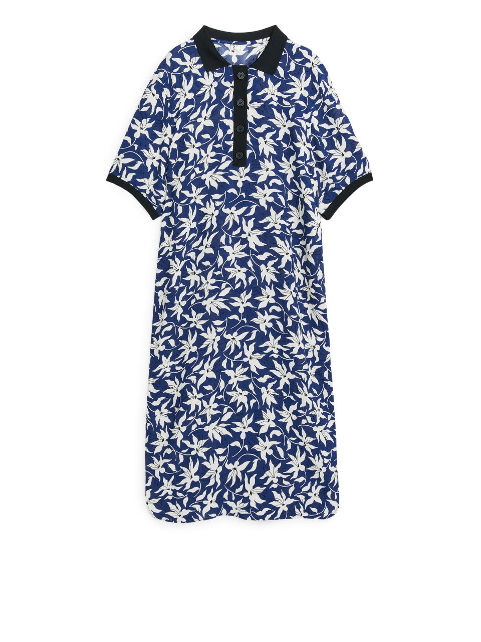 Floral Polo Dress - Blue
