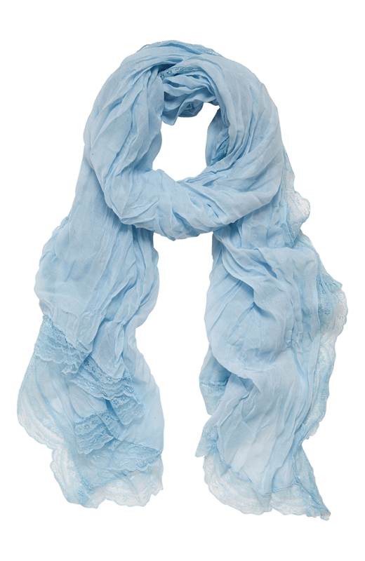 Cellbes Scarf med spetskant Ljusblå