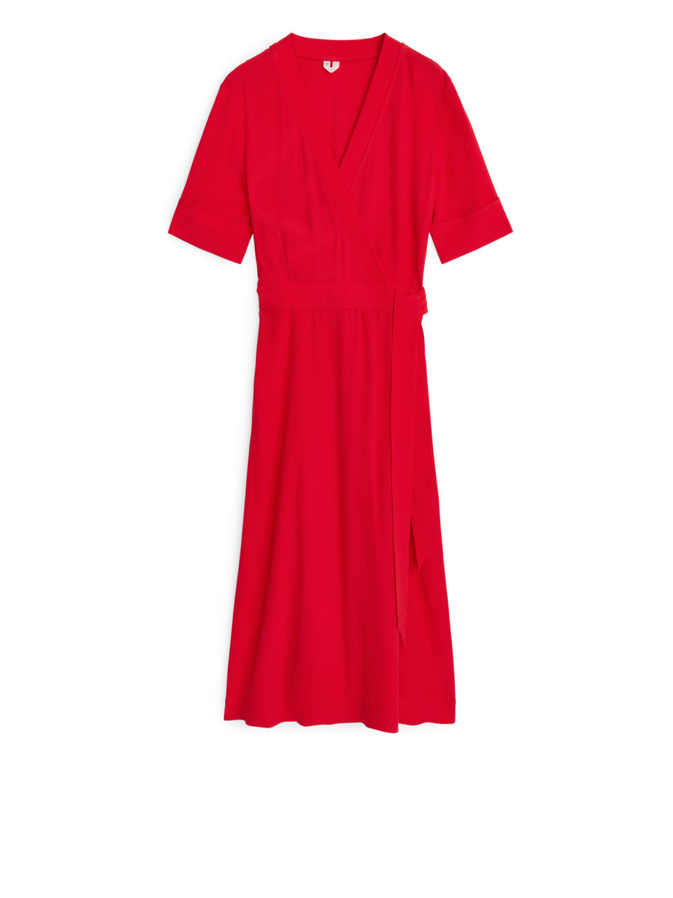 Flared Wrap Dress - Red