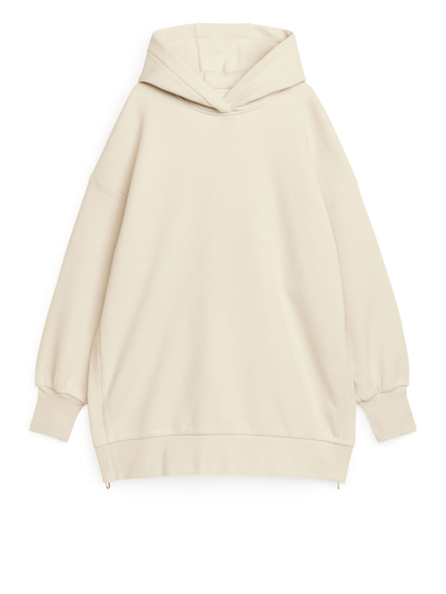 Brushed Fleece Hoodie - Beige