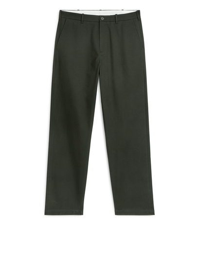 Regular Cotton-Stretch Chinos - Green