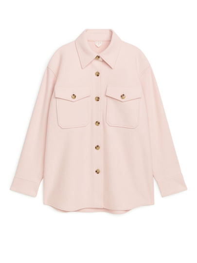 Oversized Wool Overshirt - Pink
