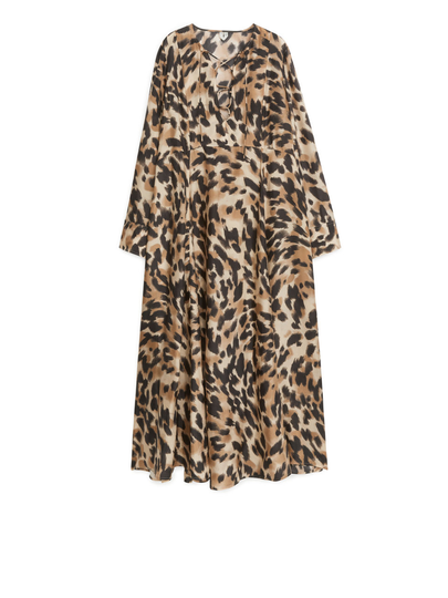 Lace-Up Maxi Dress - Beige