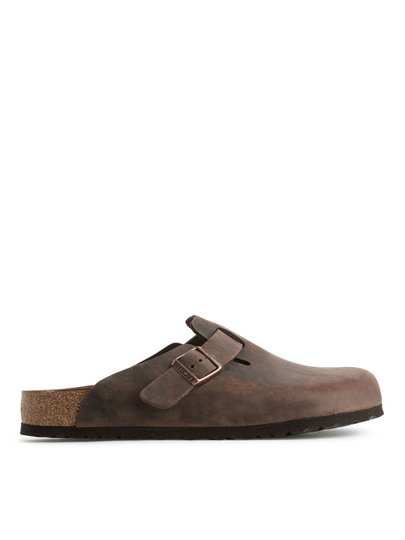 Birkenstock Boston Leather Sandals - Beige