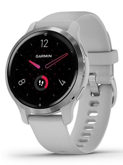 Garmin Venu 2S Silverfärgad & dimgrå boett med silikonarmband 010-02429-12