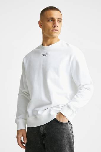 Calvin Klein Sweatshirt Stacked Logo Crew Neck Vit