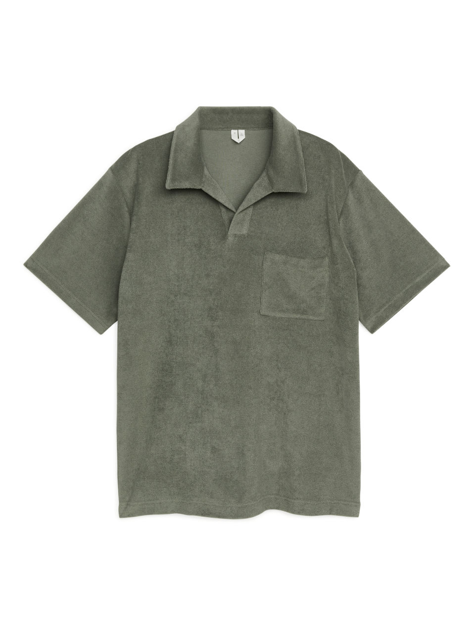 Cotton Towelling Polo Shirt - Green