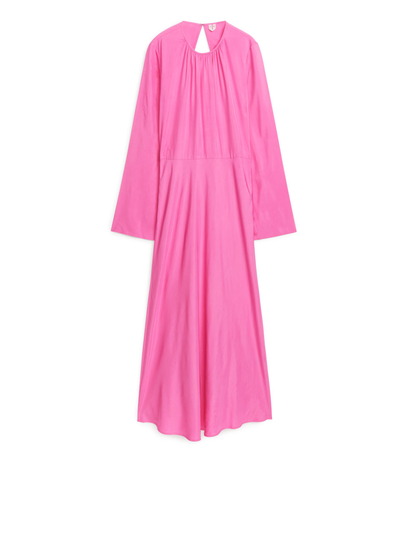 Open Back Maxi Dress - Pink