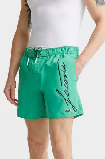 Lacoste Script Swimshorts Grön