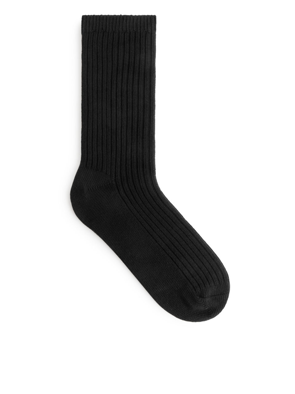 Chunky Cotton Rib Socks - Black