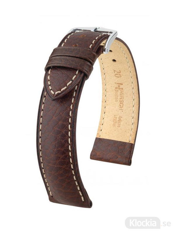 Klockarmband Hirsch Boston 12mm Medium Brun/Silver 01302110-2-12