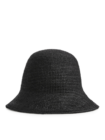Raffia Straw Hat - Black