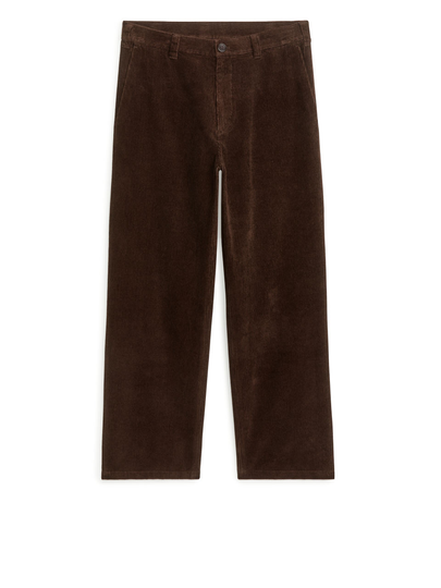 Straight Corduroy Trousers - Brown