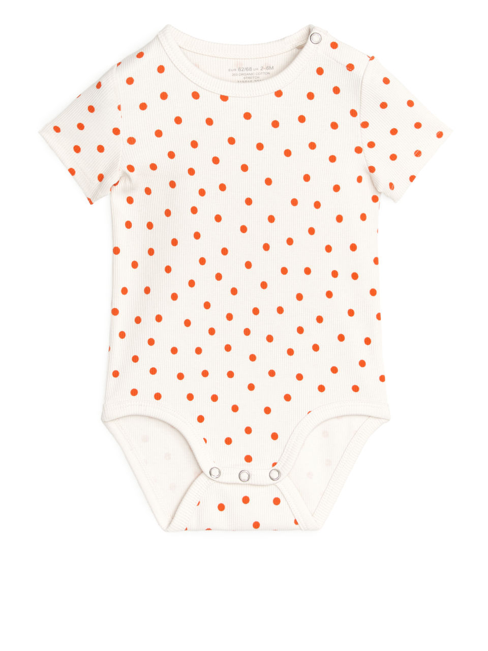 Ribbed Short-Sleeve Bodysuit - Orange