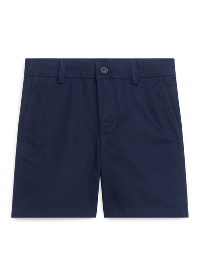 Cotton Twill Shorts - Blue