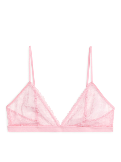 Sheer Lace Bra - Pink