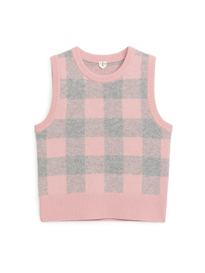 Wool Jacquard Vest - Pink