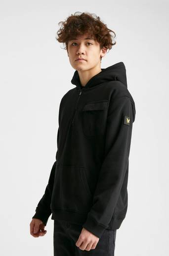 Lyle & Scott Hoodie Pocket Quarter Zip BB Hoodie Svart