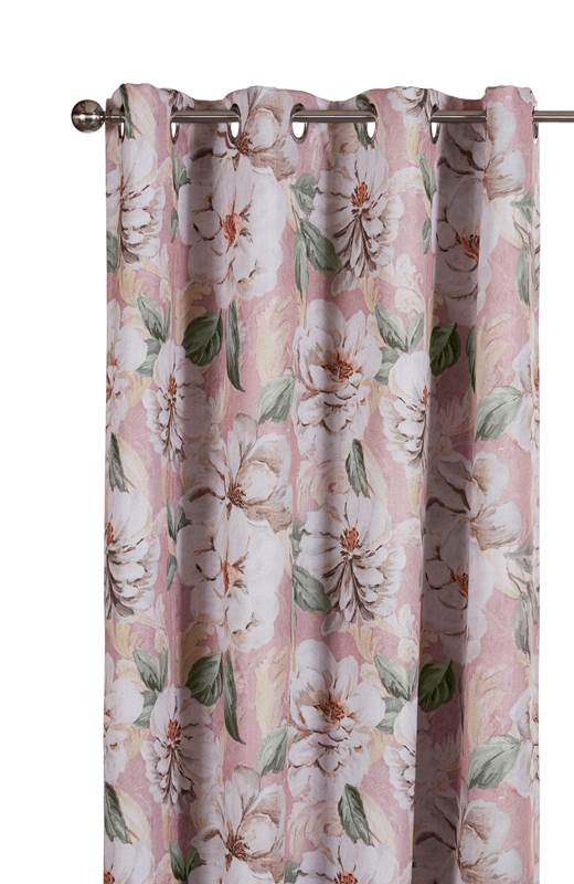 Cellbes Mörkläggningsgardin storblommig 2-Pack Ljusrosa