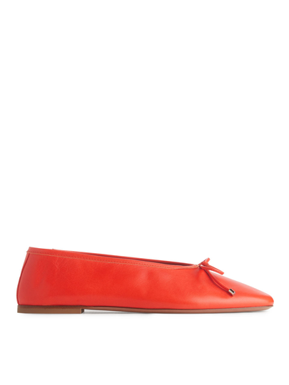 Leather Ballet Flat - Orange