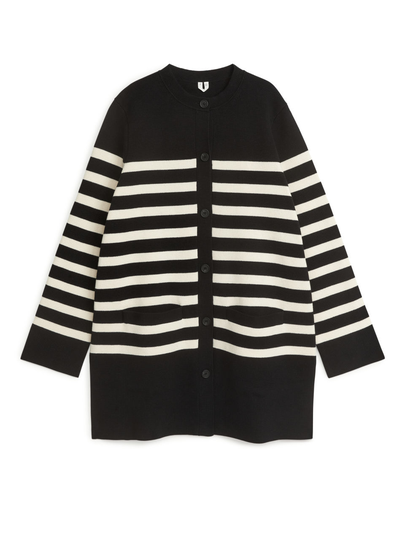 Oversized Cotton Cardigan - Black