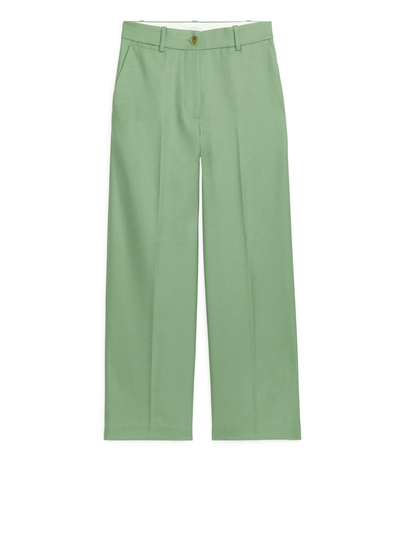 Straight Twill Trousers - Green
