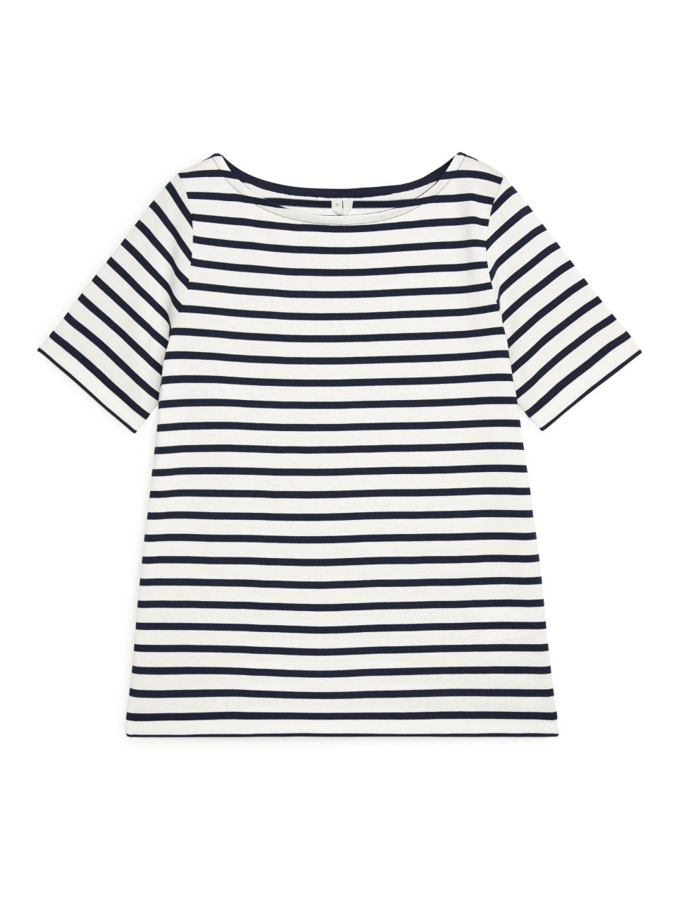 Boat-Neck Striped Top - Blue