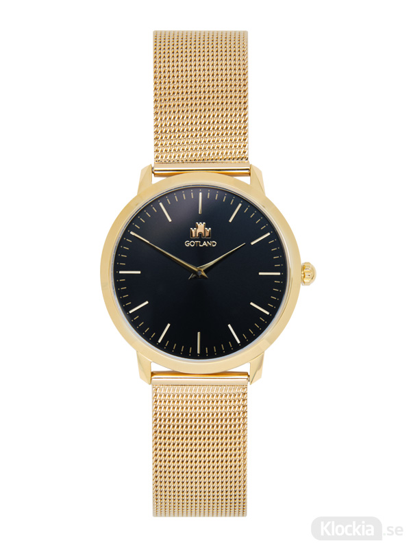 GotlandsKlockan Mesh Guld/Svart 33mm gk-18-m-gu-sv-33