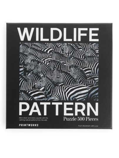 Printworks Puzzle Wildlife Pattern Zebra 500 pcs - Black