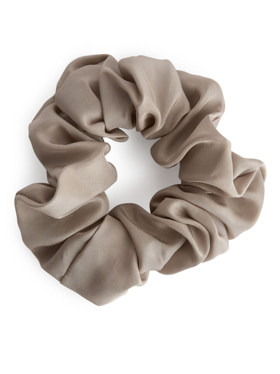 Silk Scrunchie - Brown