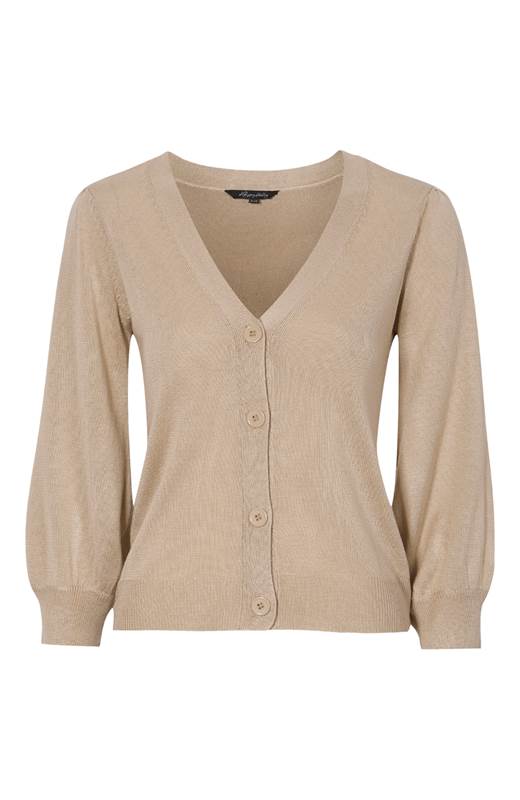 Happy Holly Finstickad cardigan Nova Ljusbeige