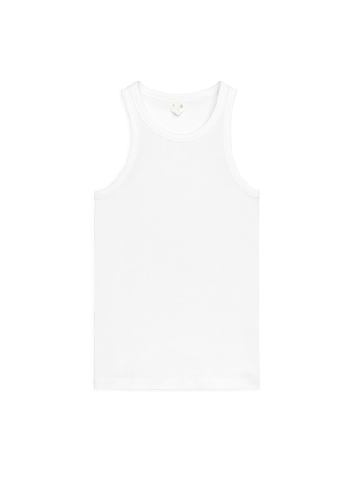 Rib Racer Tank Top - White