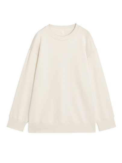 Oversized Organic Cotton Sweatshirt - Beige