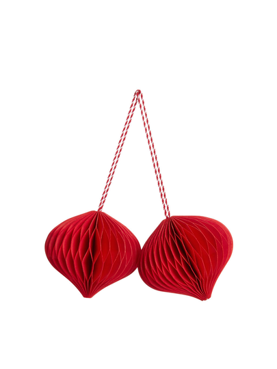 Honeycomb Ornaments 6 cm - Red
