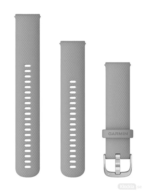 Garmin 20mm Pudergrått silikonarmband med silverfärgade detaljer