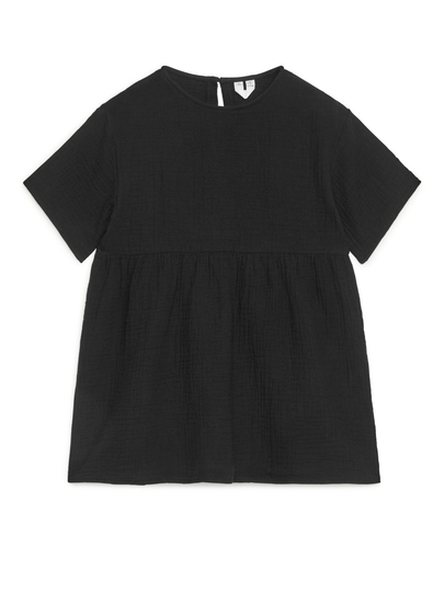 Relaxed Muslin Dress - Black