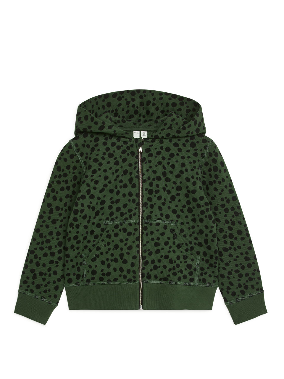 Printed Zip Hoodie - Green