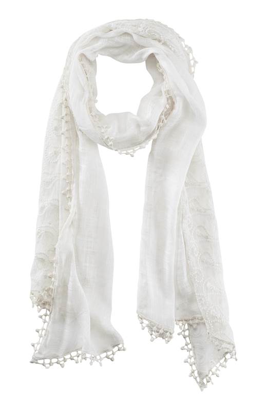 Cellbes Scarf med spets Offwhite
