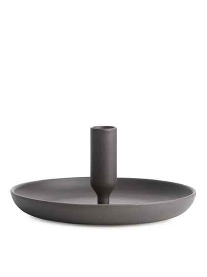 Wide Candle Holder - Brown