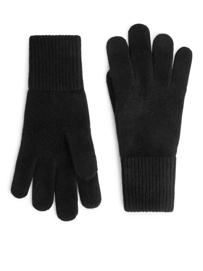 Cashmere Blend Gloves - Black