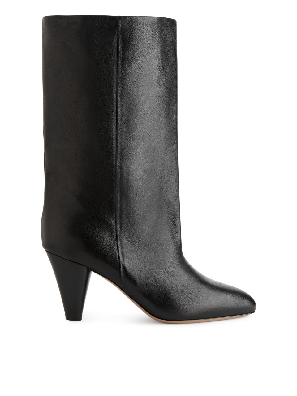 Mid-High Wide-Shaft Boots - Black