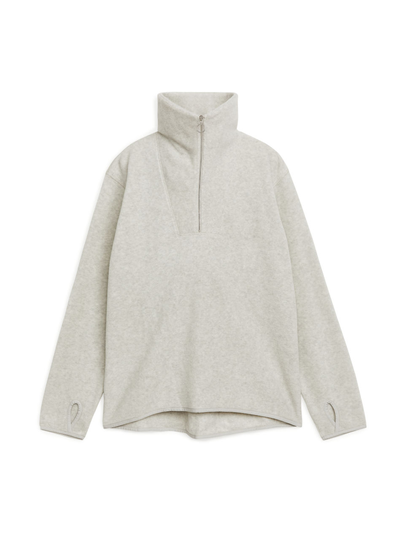Half-Zip Fleece Sweatshirt - Grey