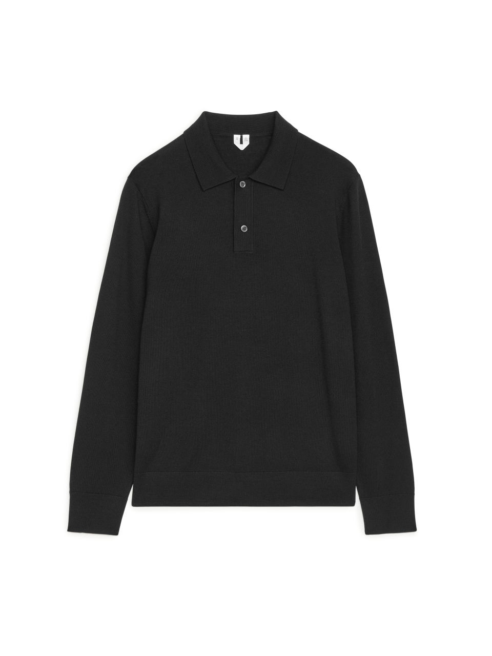 Merino Polo Jumper - Black