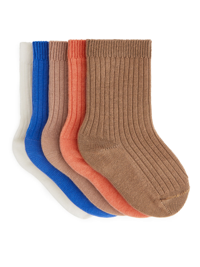 Rib Knit Baby Socks - Orange