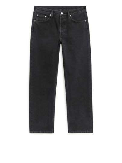 CURVED CROPPED Non-Stretch Jeans - Grey
